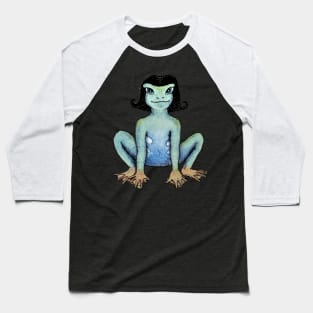 Yoga Card Frog Girl Baseball T-Shirt